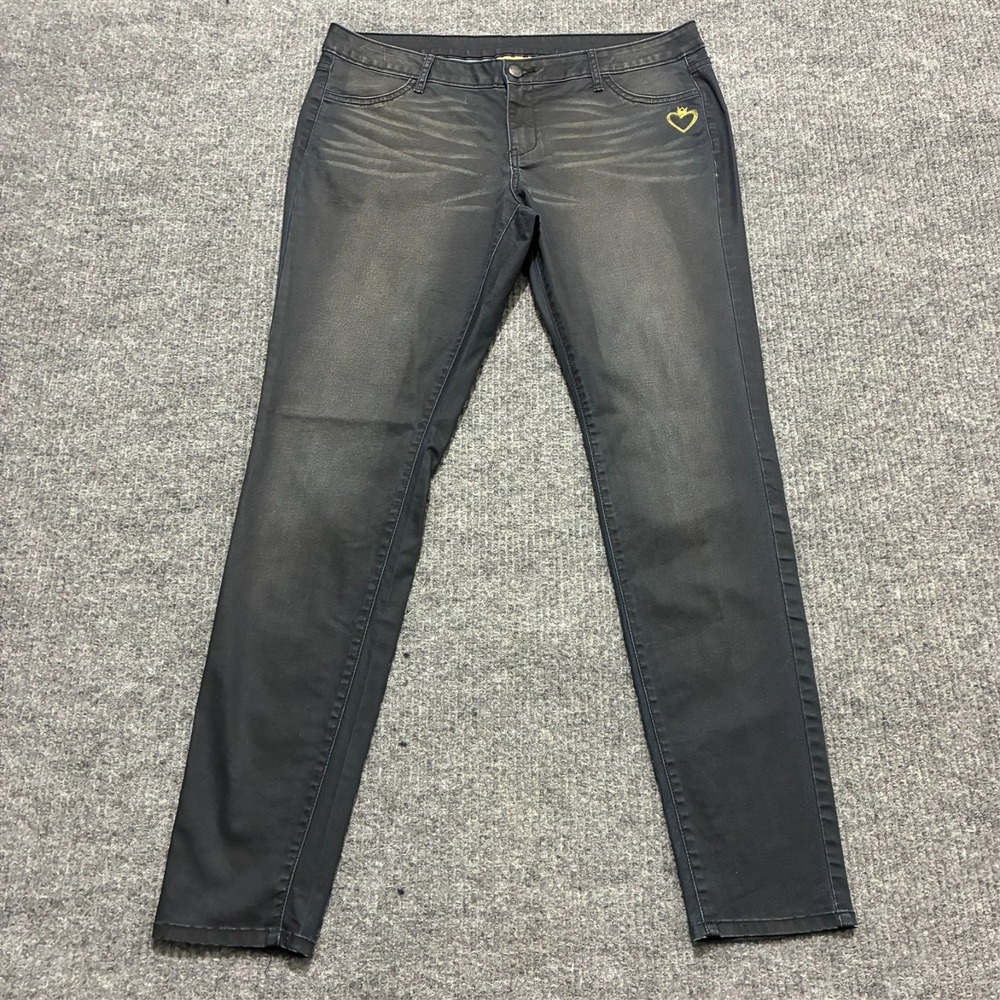 Princess Vera Wang Jeans‎ Womens Size 13 Black Denim Stretch Low Rise Casual